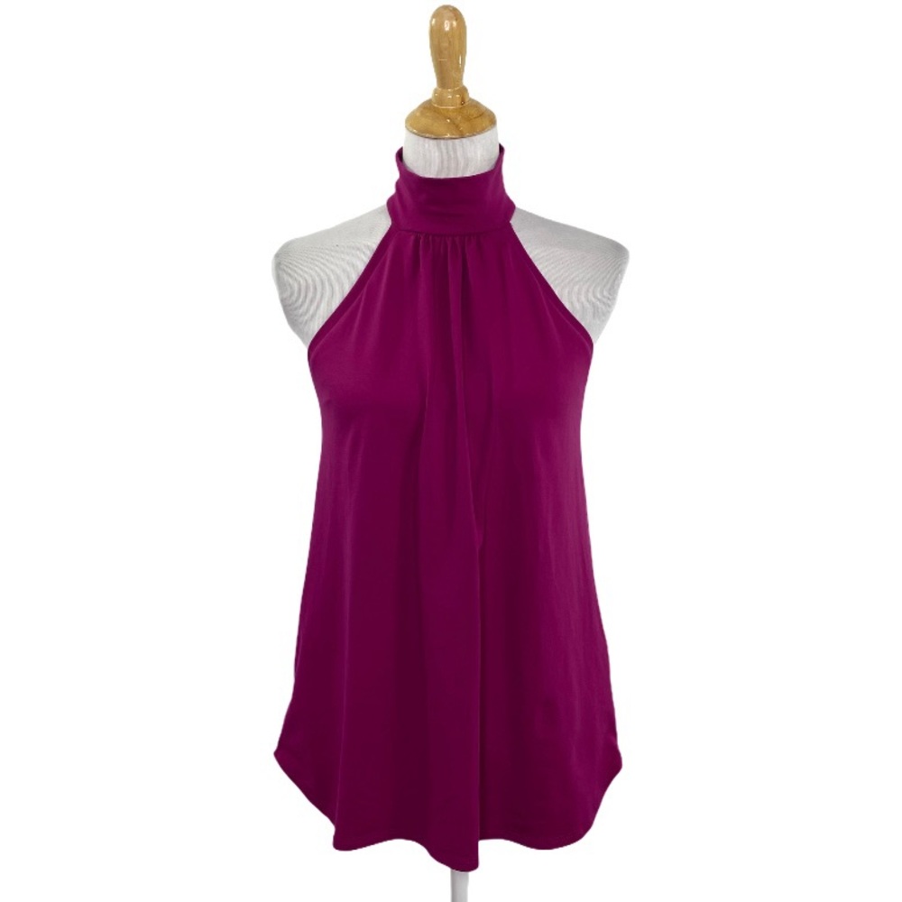 Susana Monaco Magenta Choker Halter Stretch Tank